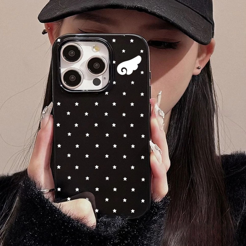 Phone Cases Cute Iphone 13 - Cute Star Angel Wings Black Side