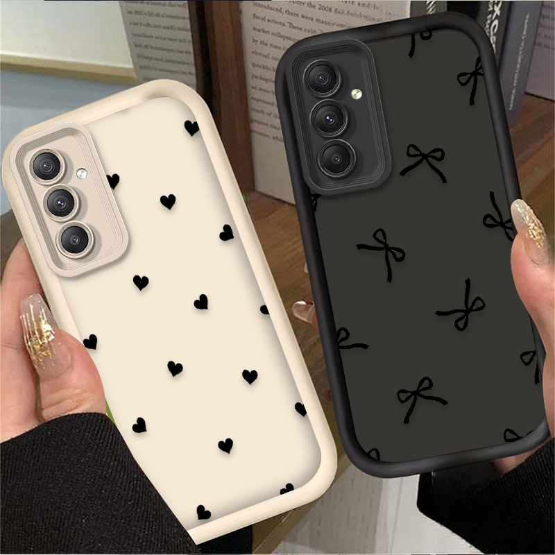 Black Love Heart Bowknot Case  - Phone Cases For Samsung A14 ulasan dan harga