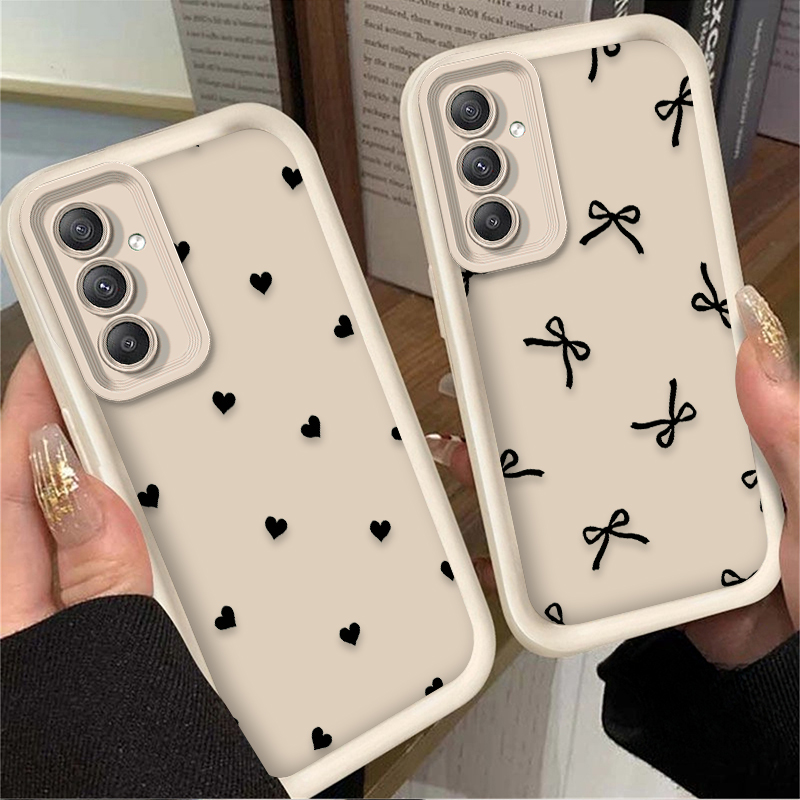 Black Love Heart Bowknot Case  - Phone Cases For Samsung A14 ulasan dan harga