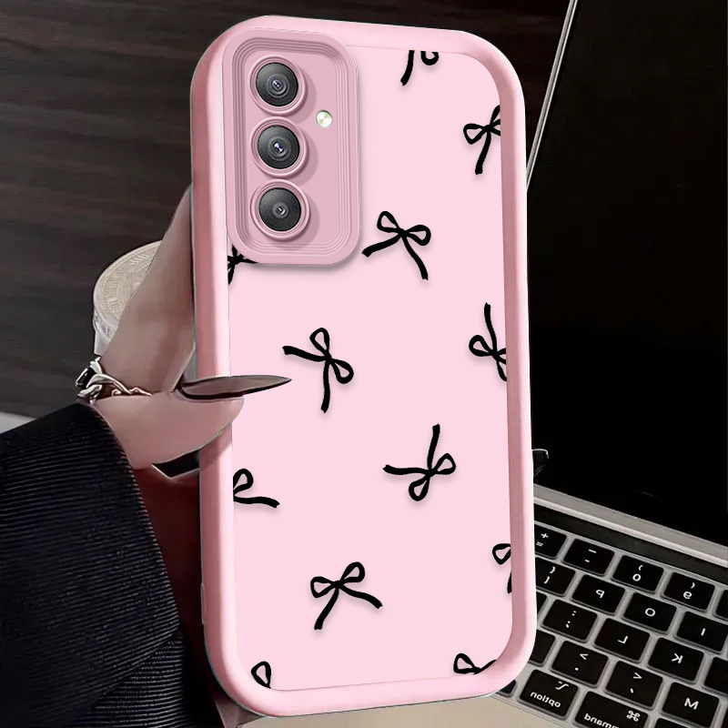 Black Love Heart Bowknot Case  - Phone Cases For Samsung A14 ulasan dan harga