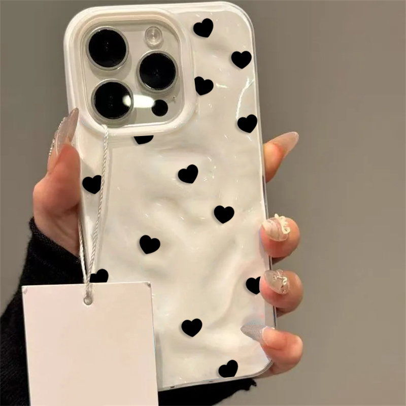 Aesthetic Cute Black Heart Sho - Phone Cases Cute Iphone 13 ulasan dan harga