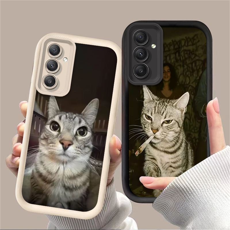 Trendy Cat Smoking Phone Case  - Phone Cases For Samsung A14 ulasan dan harga