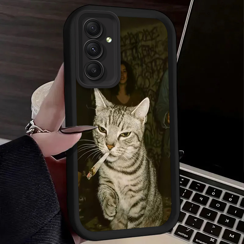 Trendy Cat Smoking Phone Case  - Phone Cases For Samsung A14 ulasan dan harga