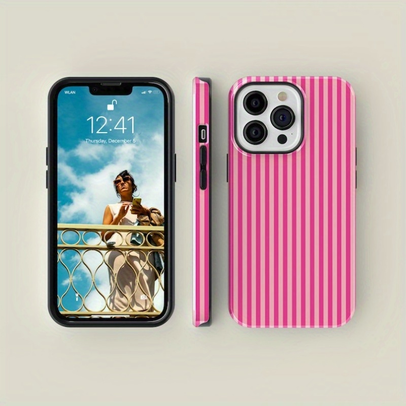 Striped Pink on Pink Tough Pho - Buy Phone Cases ulasan dan harga