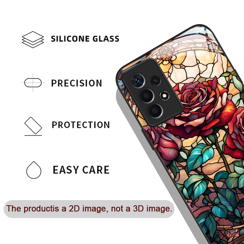 Art Colorful Glass Style Rose  - Phone Cases For Samsung A14 ulasan dan harga
