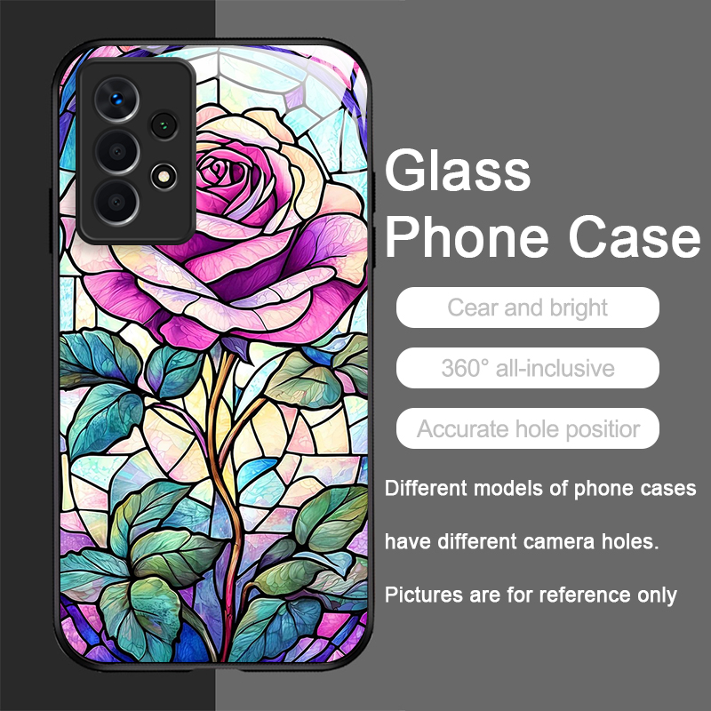 Art Colorful Glass Style Rose  - Phone Cases For Samsung A14 ulasan dan harga