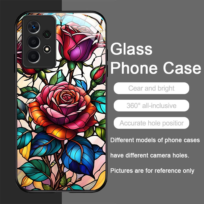 Art Colorful Glass Style Rose  - Phone Cases For Samsung A14 ulasan dan harga