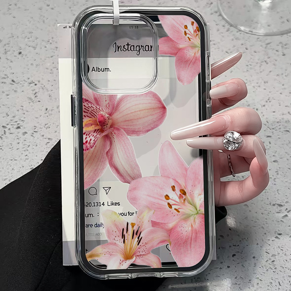 Pink Lily Flower Clear Phone C - Phone Cases Unique ulasan dan harga