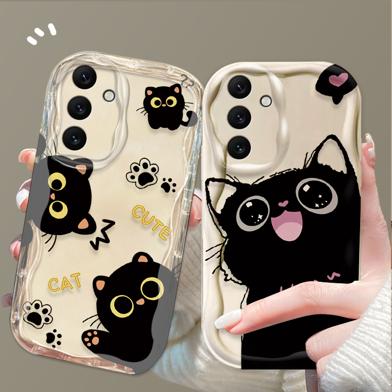 Cute Big Eyes Black Cat Case f - Phone Cases For Samsung A14 ulasan dan harga