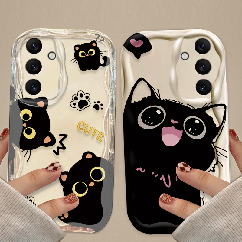 Cute Big Eyes Black Cat Case f - Phone Cases For Samsung A14 ulasan dan harga