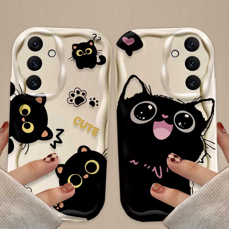 Cute Big Eyes Black Cat Case f - Phone Cases For Samsung A14 ulasan dan harga