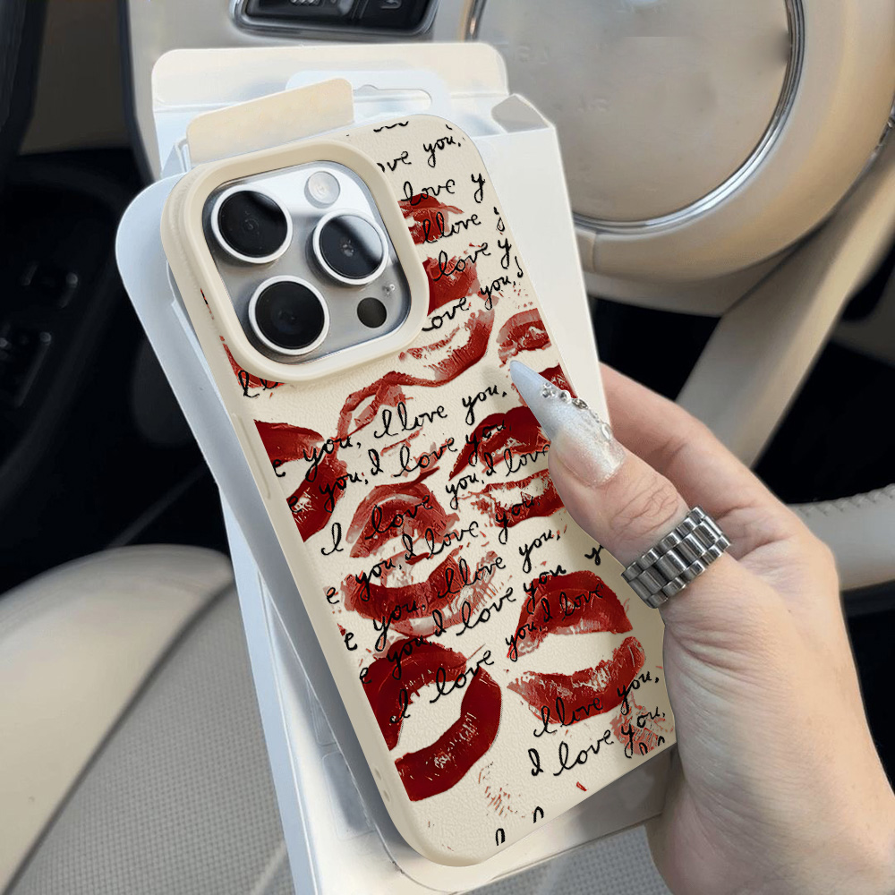 Bright Red Lips Leather Phone  - Phone Cases Unique ulasan dan harga