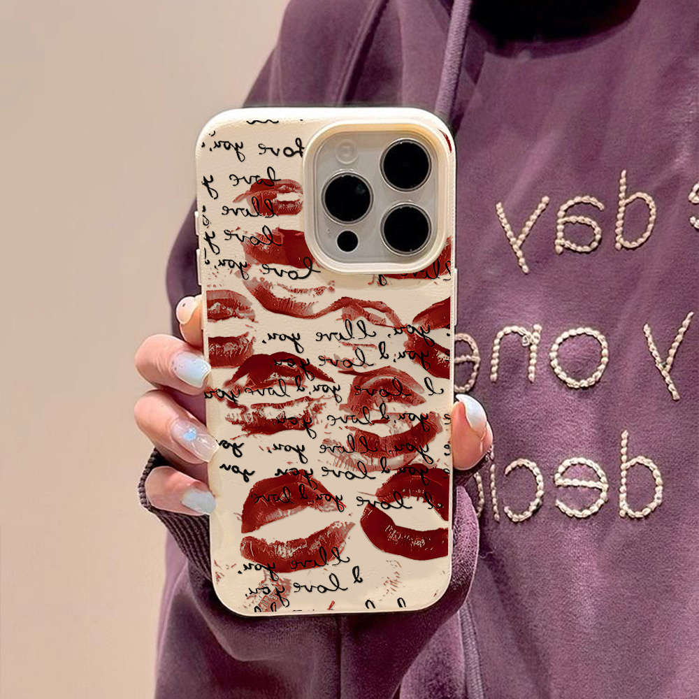 Bright Red Lips Leather Phone  - Phone Cases Unique ulasan dan harga