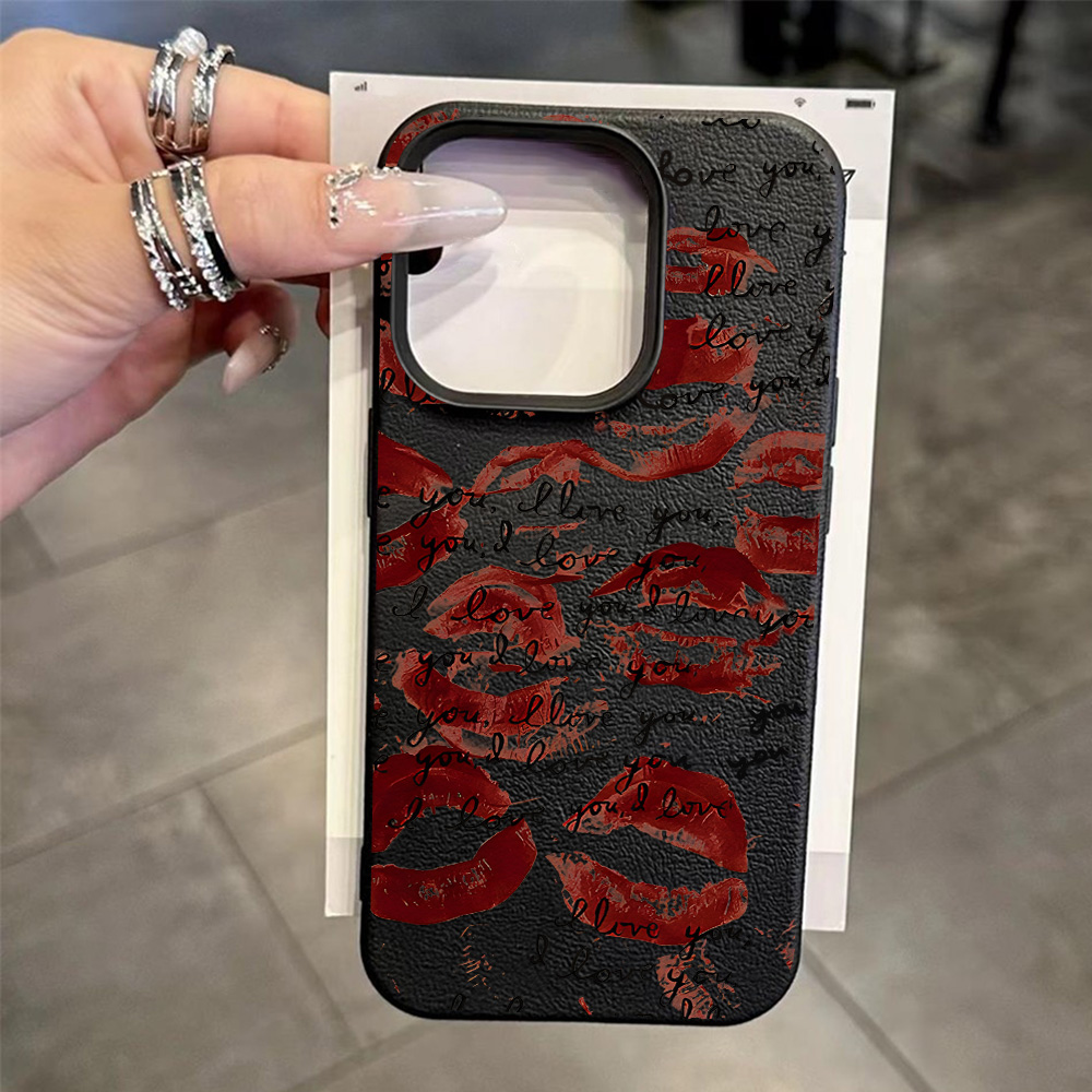 Bright Red Lips Leather Phone  - Phone Cases Unique ulasan dan harga